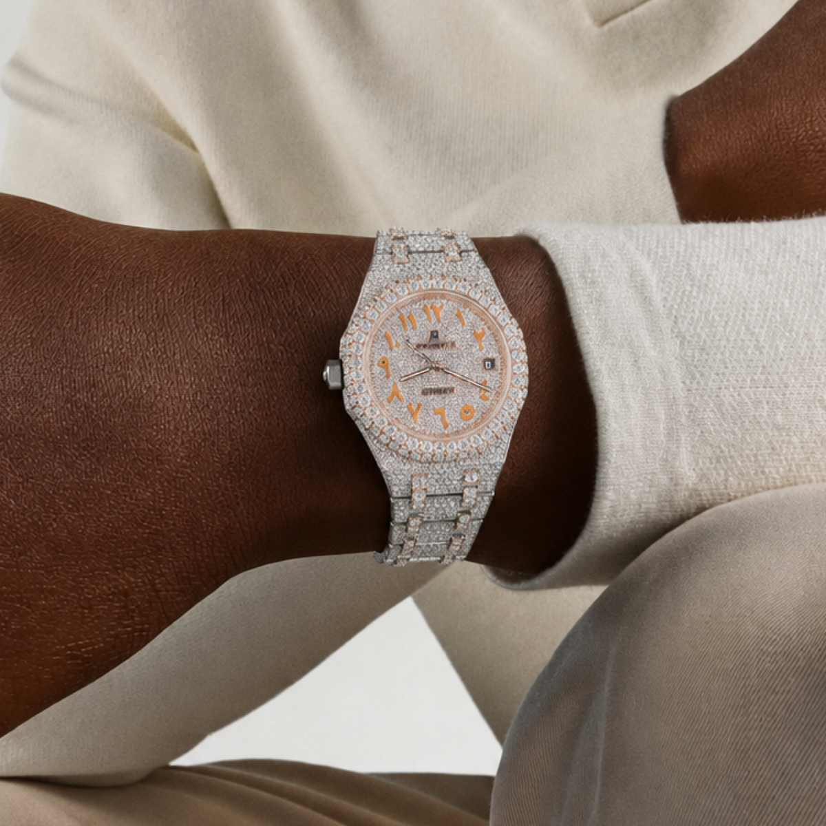 Arabic Numerals Moissanite Watch