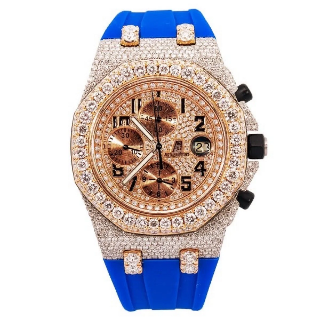 Ap Blue Strap Moissanite Watch