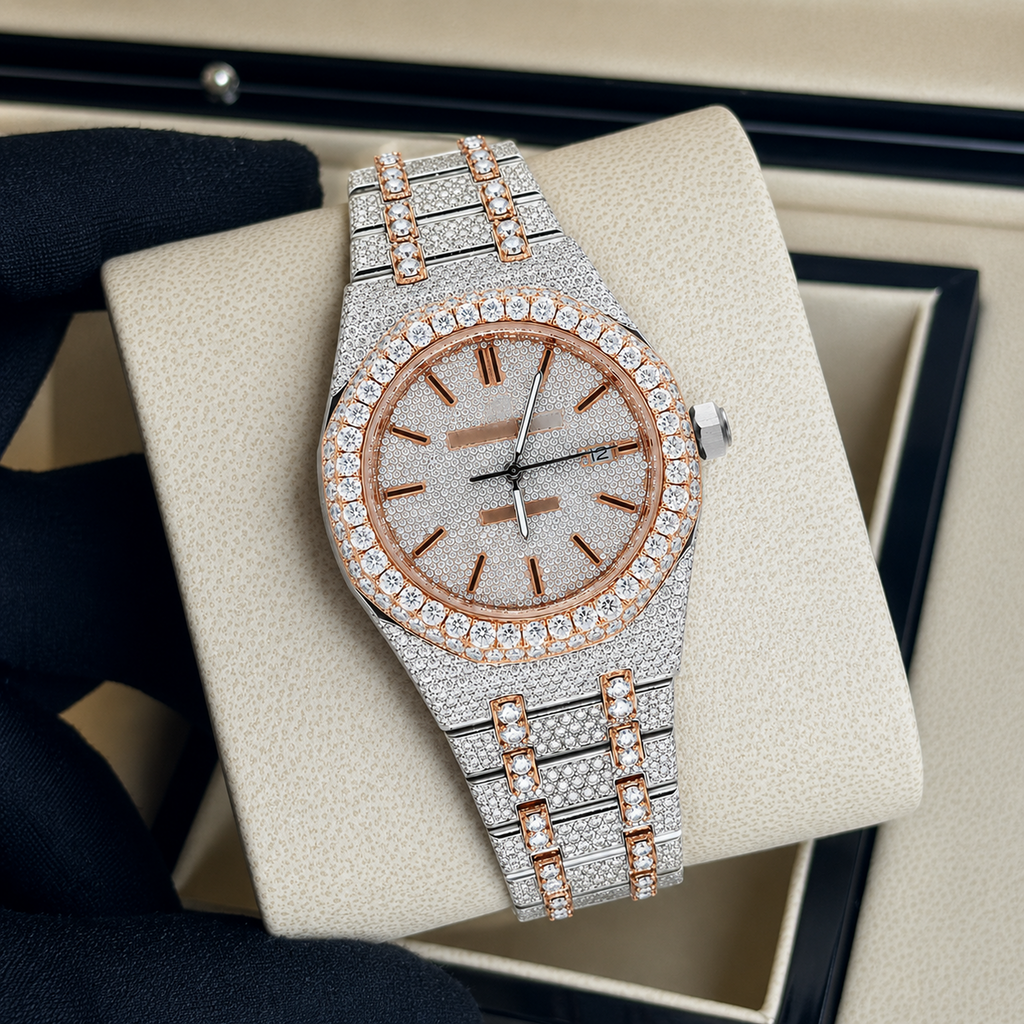 Rose Gold Moissanite Watch
