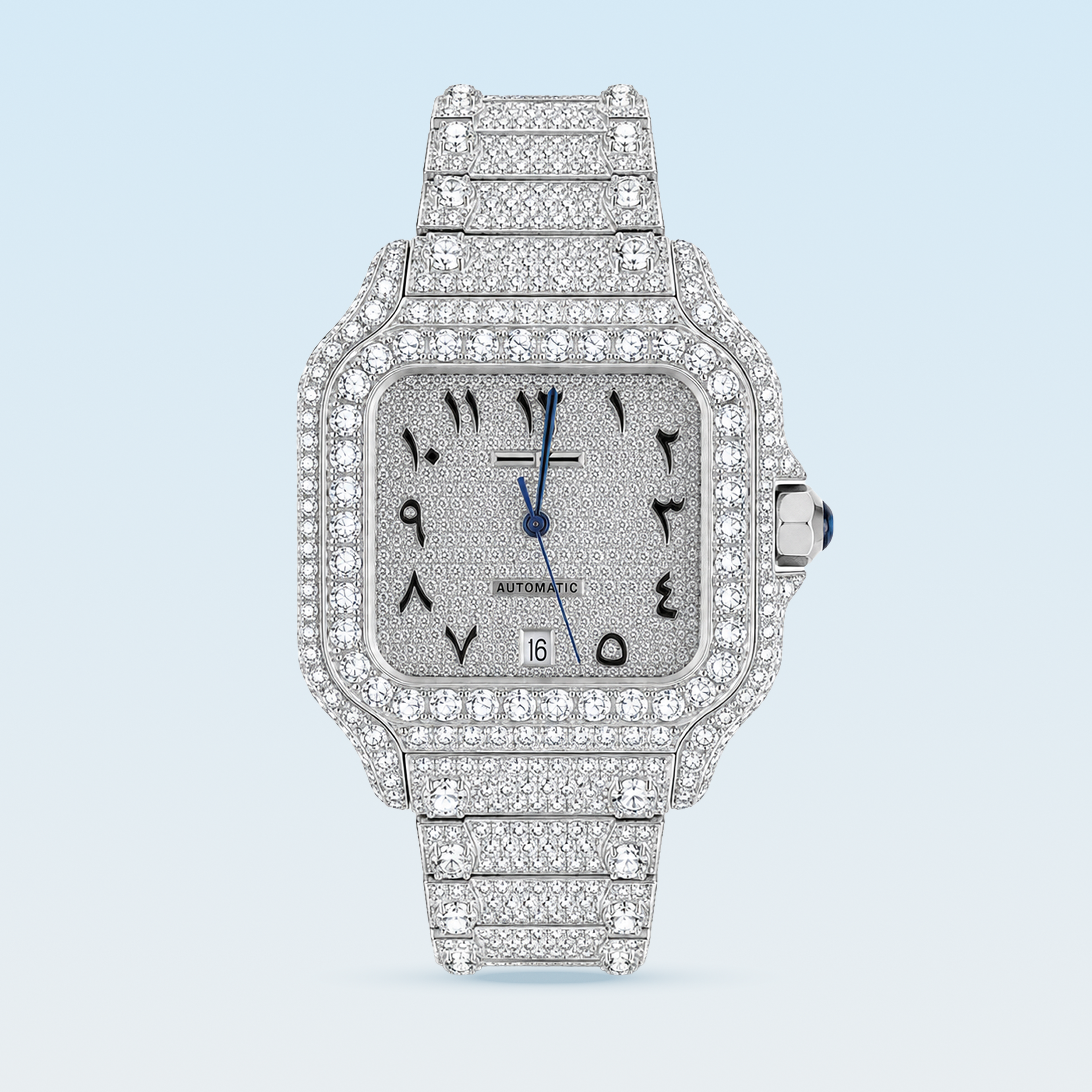 Arabic Numerals Moissanite Watch