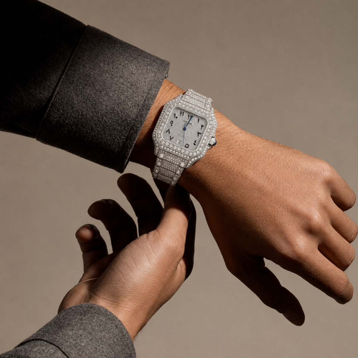 Arabic Numerals Moissanite Watch