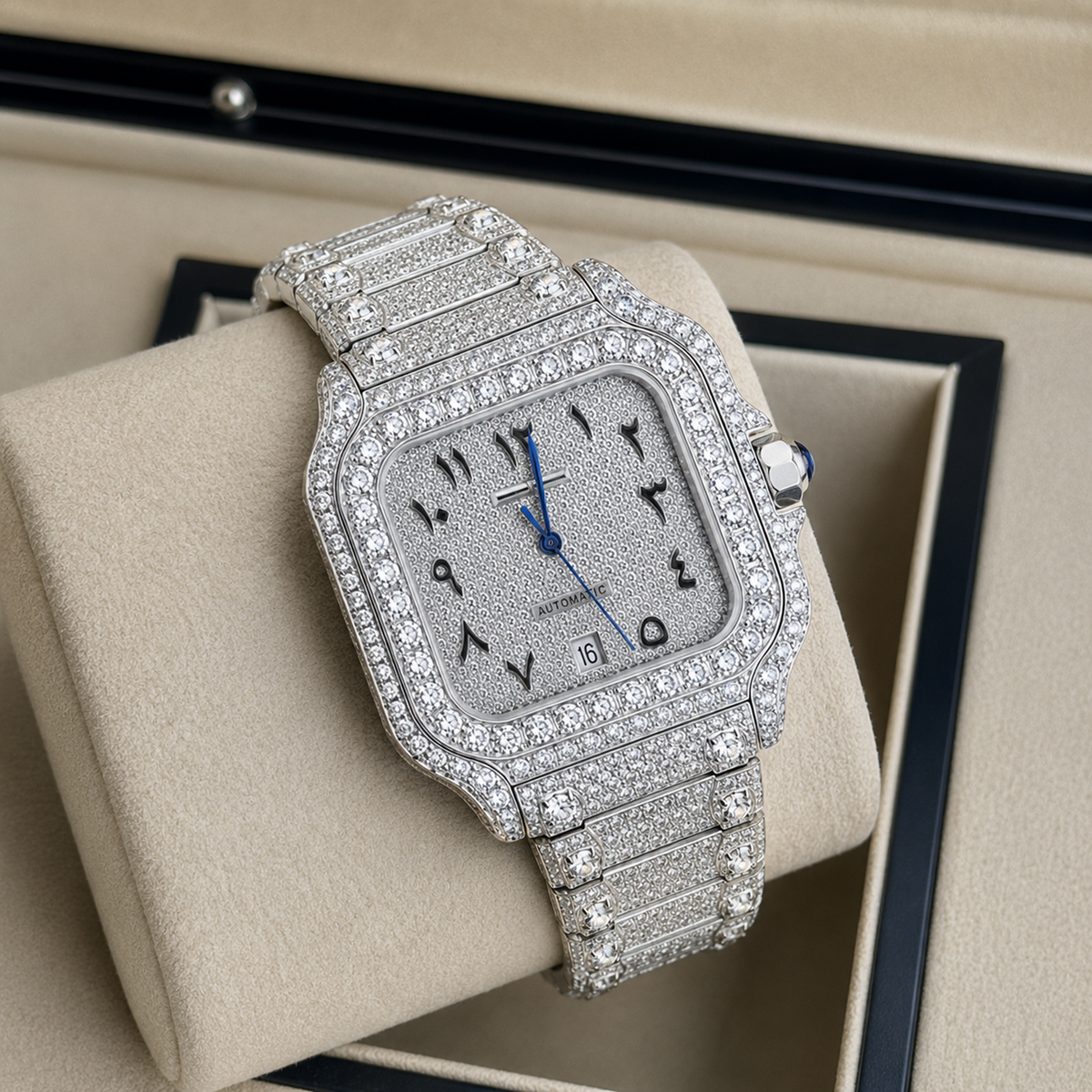 Arabic Numerals Moissanite Watch