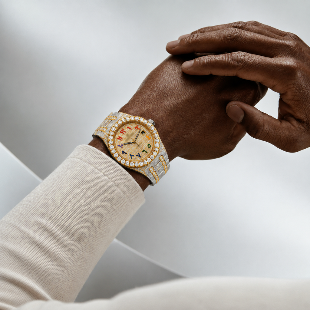 Arabic Numerals Moissanite Watch