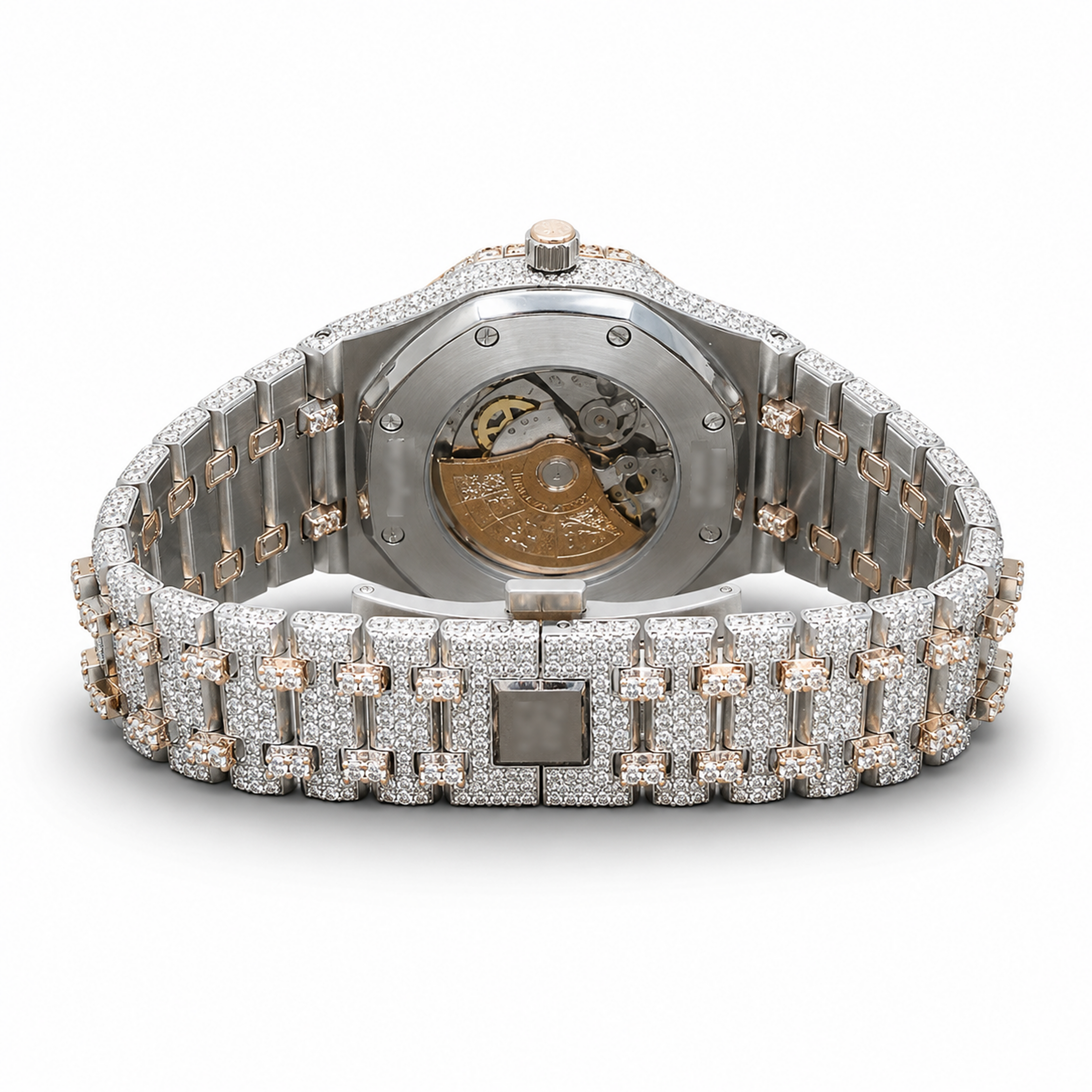 Two Tone Arabic Numerals Moissanite Watch