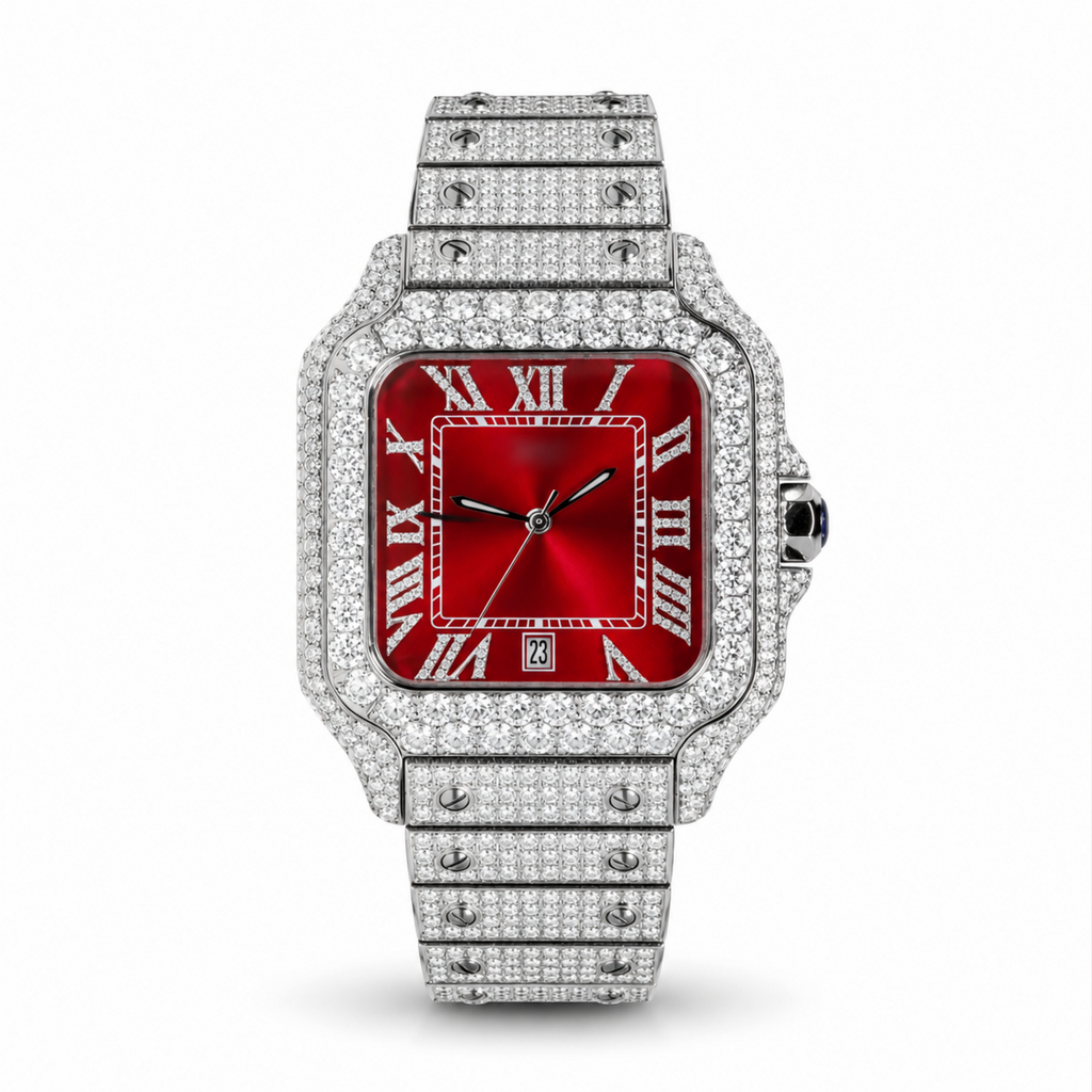 Red Dial Moissanite Watch