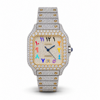 Rainbow Arabic Numerals Moissanite Watch