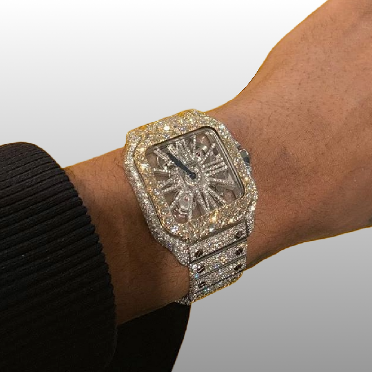 Skeleton Two Tone Moissanite Watch