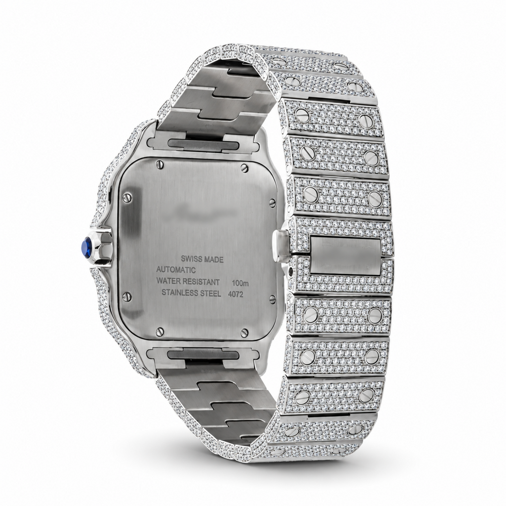 Blue Dial Moissanite Watch