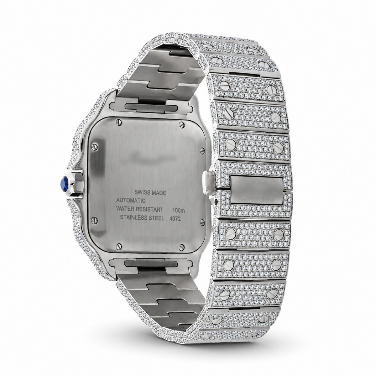 Blue Dial Moissanite Watch